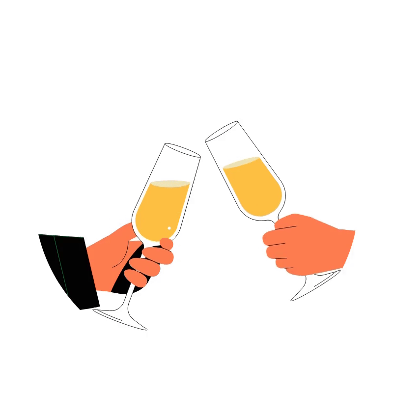 Deux verres qui trinquent